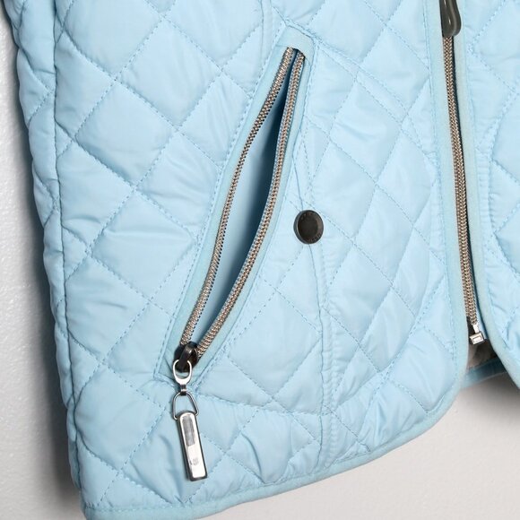 Olsen Europe Quilted Jacket Lightweight Full Zip Spring Coat Light Blue - Picture 7 of 10